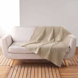 Douceur d\'intérieur Přehoz na sedačku GAUFRETTE, bavlna, 125 x 150 cm, béžový