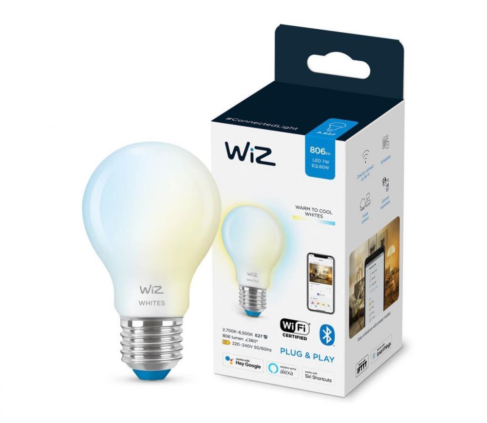 WiZ 871951455208100 LED EEK2021 E A G E27 7 W = 60 W ovládání přes mobilní aplikaci 1 ks -  Svět-svítidel.cz