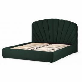 Hector Čalouněná postel Sara 160x200 cm láhvově zelená