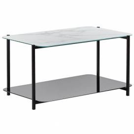 Konferenční stolek s mramorovým efektem bílý/černý GLOSTER