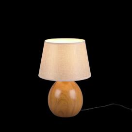 Trio R50631035 stolní svítidlo Luxor 1x60W | E14 - kabelový spínač, dřevo, krémová