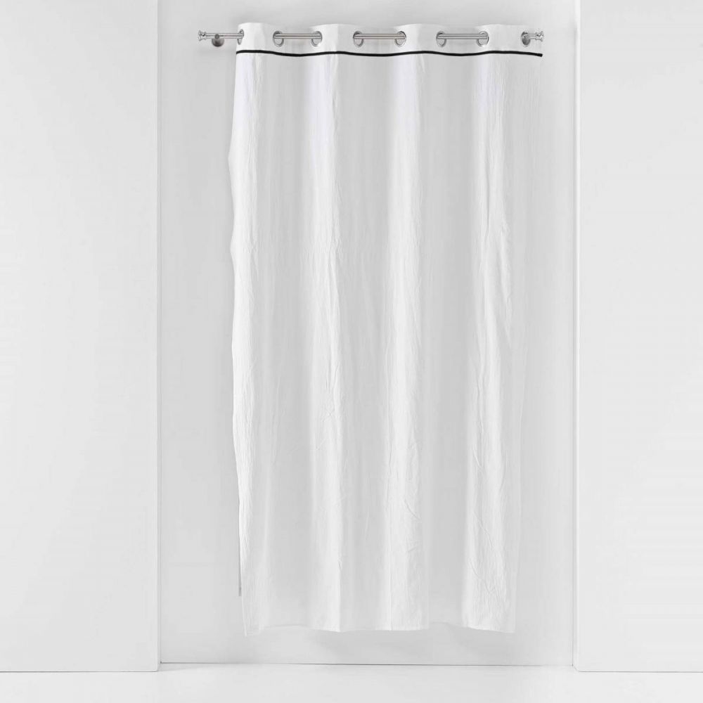 Douceur d\'intérieur Závěs s kovovými kroužky LINETTE, bavlna, 135 x 240 cm, bílý - EMAKO.CZ s.r.o.