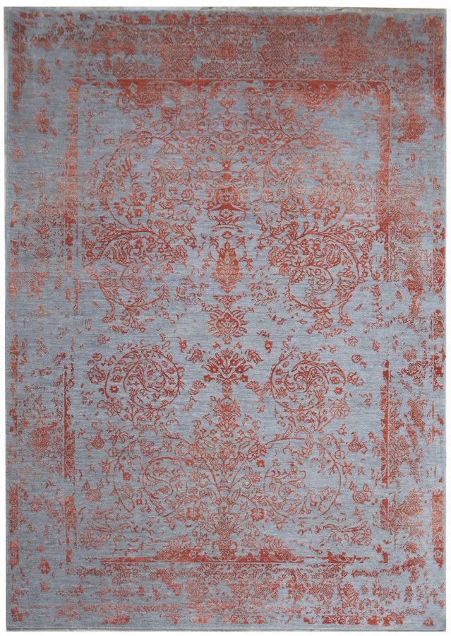 Diamond Carpets koberce Ručně vázaný kusový koberec Diamond DC-JK ROUND Silver/orange - 180x275 cm - Mujkoberec.cz