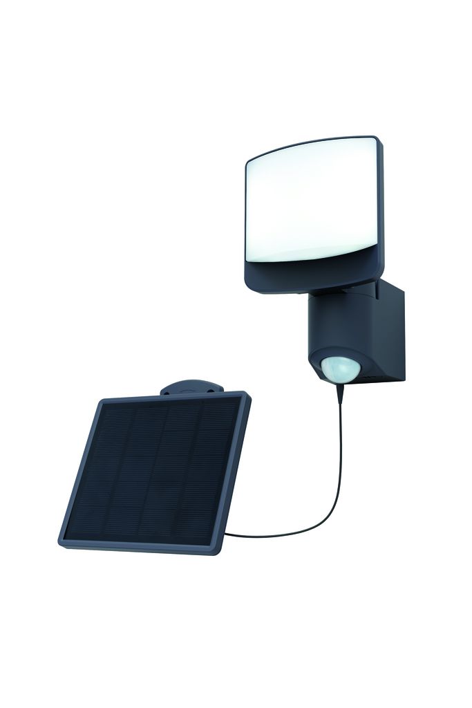 LUTEC 6925701345 SUNSHINE exteriérové ​​solární nástěnné svítidlo LED 7W 500lm 5000K IP54 tmavá šedá, pohybový senzor - Svítidla FEIM