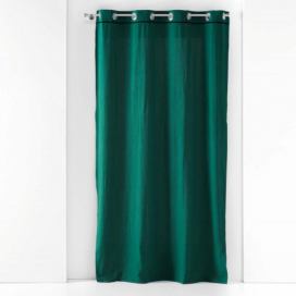 Douceur d\'intérieur Závěs s kovovými kroužky LINETTE, bavlna, 135 x 240 cm, zelený