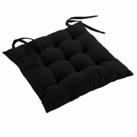 Douceur d\'intérieur Podsedák na židli MISTRAL, recyklovaná bavlna, 40 x 40 cm, černý