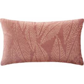 Atmosphera Dekorační polštář, obdélníkový s motivem palmových listů, 30 x 50 cm, růžový