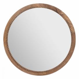 Atmosphera Kulaté zrcadlo CARMEN v dřevěném rámu, Ø 58 cm