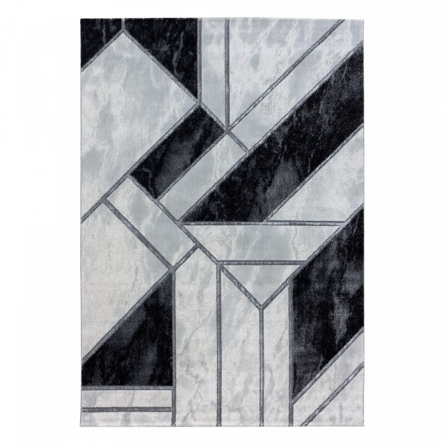 Ayyildiz Kusový koberec Naxos 3817 – šedá/černá/bílá 80x150 cm - ATAN Nábytek