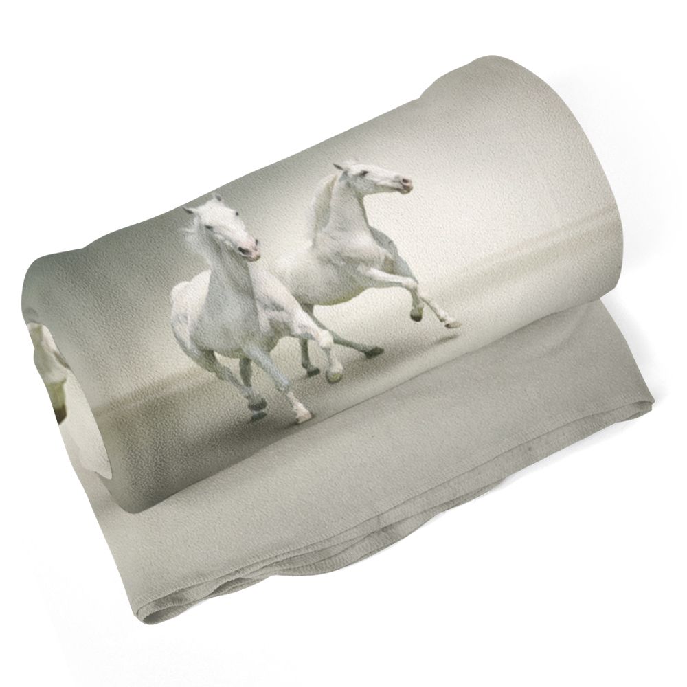 Deka SABLIO - Dva bílí koně 150x120 cm - E-shop Sablo s.r.o.