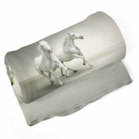 Deka SABLIO - Dva bílí koně 150x120 cm