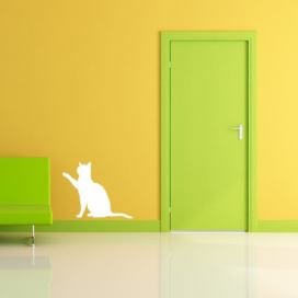 Samolepka na zeď SABLIO - Kočka 50x40 cm