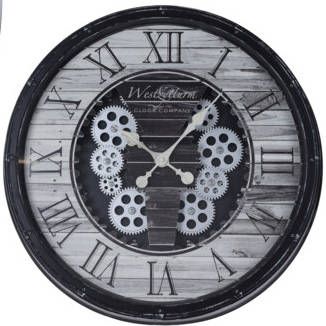 Home Styling Collection Nástěnné hodiny, industriální, černé, O 50 cm - EMAKO.CZ s.r.o.