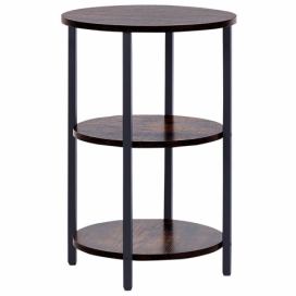 Odkládací stolek tmavé dřevo/černá ⌀ 40 cm TOLAR