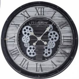 Home Styling Collection Nástěnné hodiny, industriální, černé, O 50 cm