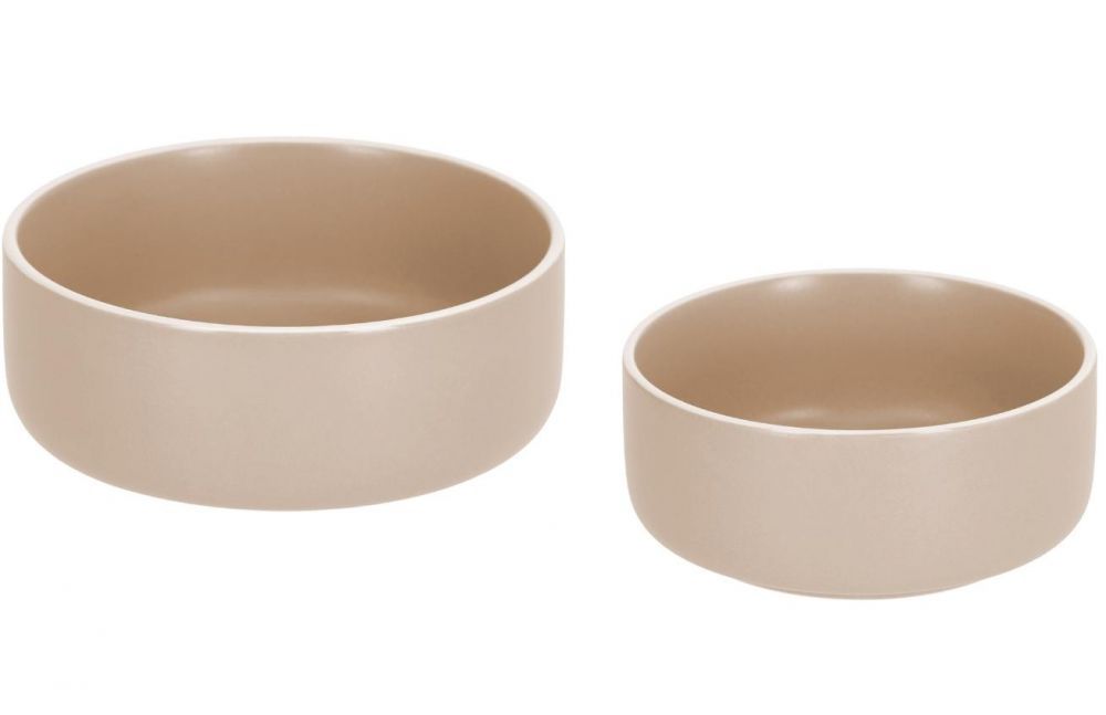Sada dvou béžových porcelánových misek Kave Home Shun 12/14,5 cm - Designovynabytek.cz