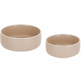 Sada dvou béžových porcelánových misek Kave Home Shun 12/14,5 cm