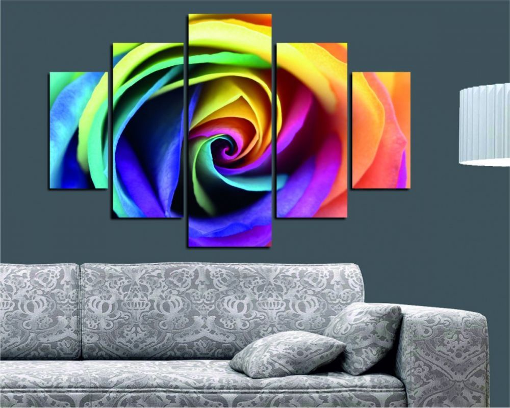Hanah Home Vícedílný obraz Colorful Rose 92 x 56 cm - Houseland.cz