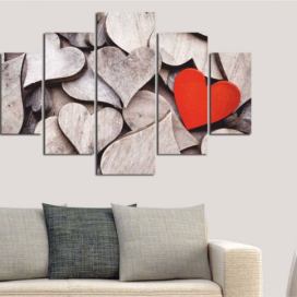Hanah Home Vícedílný obraz Wooden heart 92 x 56 cm