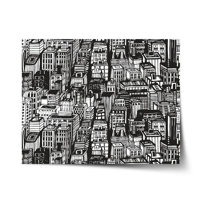 Plakát SABLIO - Kreslené mrakodrapy 90x60 cm - E-shop Sablo s.r.o.