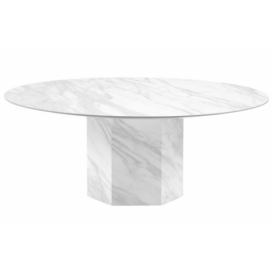 Bílý mramorový kulatý konferenční stolek Micadoni Sahara 100 cm