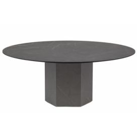 Černý mramorový kulatý konferenční stolek Micadoni Sahara 100 cm