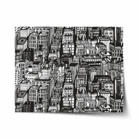 Plakát SABLIO - Kreslené mrakodrapy 90x60 cm