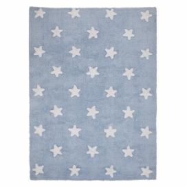 Lorena Canals Bio koberec kusový, ručně tkaný – Hvězdy bílá/modrá 120x160 cm ATAN Nábytek