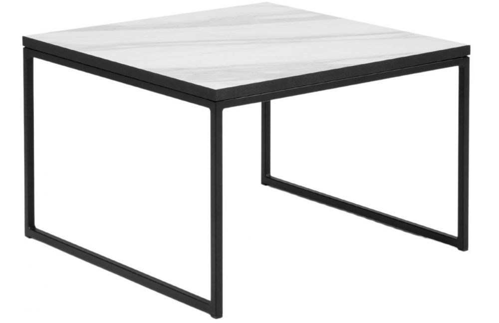 Bílý mramorový konferenční stolek MICADONI VELD 50 x 50 cm - Designovynabytek.cz