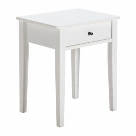 Bílý lakovaný noční stolek Marckeric Bart 46 x 36,4 cm