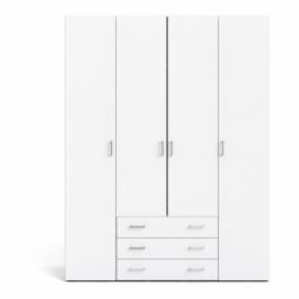 Bílá šatní skříň 154x200 cm Space - Tvilum