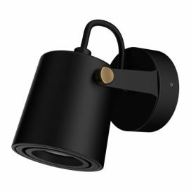 Černé nástěnné svítidlo SULION Ibai, výška 11 cm