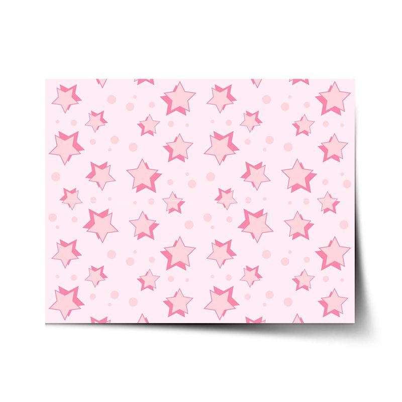 Plakát SABLIO - Růžové hvězdičky 60x40 cm - E-shop Sablo s.r.o.