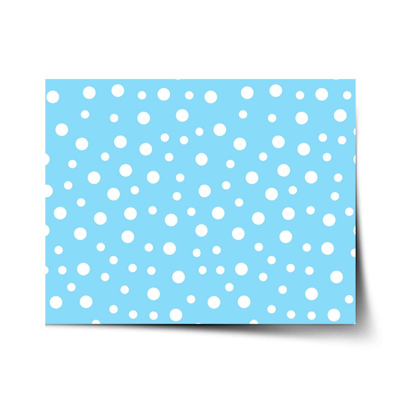 Plakát SABLIO - Bílé puntíky na modré 60x40 cm - E-shop Sablo s.r.o.