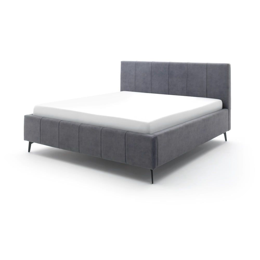 Antracitová čalouněná dvoulůžková postel s úložným prostorem s roštem 160x200 cm Lizzano – Meise Möbel - Bonami.cz