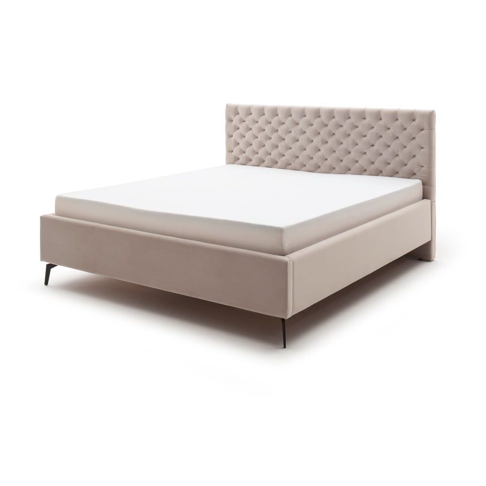 Béžová čalouněná dvoulůžková postel s úložným prostorem s roštem 180x200 cm La Maison – Meise Möbel - Bonami.cz