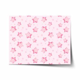 Plakát SABLIO - Růžové hvězdičky 60x40 cm