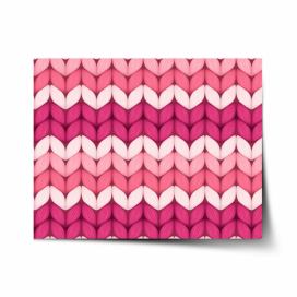 Plakát SABLIO - Střídajíci růžové pletení 60x40 cm
