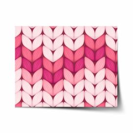 Plakát SABLIO - Tříbarevné růžové pletení 60x40 cm