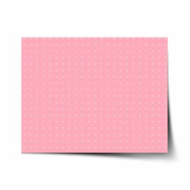 Plakát SABLIO - Bílé čárky na růžové 60x40 cm
