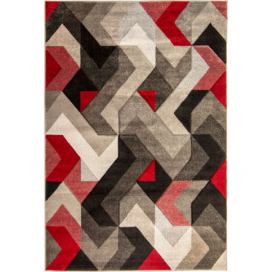 Flair Rugs koberce Kusový koberec Hand Carved Aurora Grey/Red Rozměry koberců: 200x290 Mdum