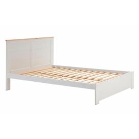 Bílá borovicová dvoulůžková postel Marckeric Akira 140 x 190 cm