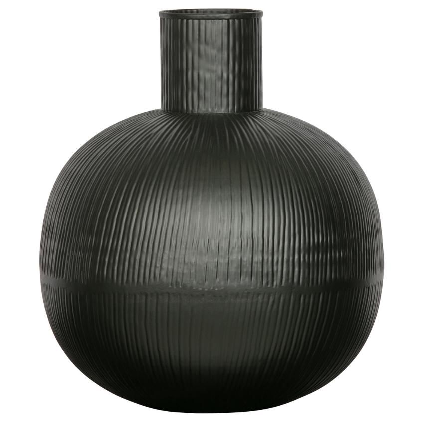 Hoorns Černá kovová váza Micaiah 30 cm - Designovynabytek.cz