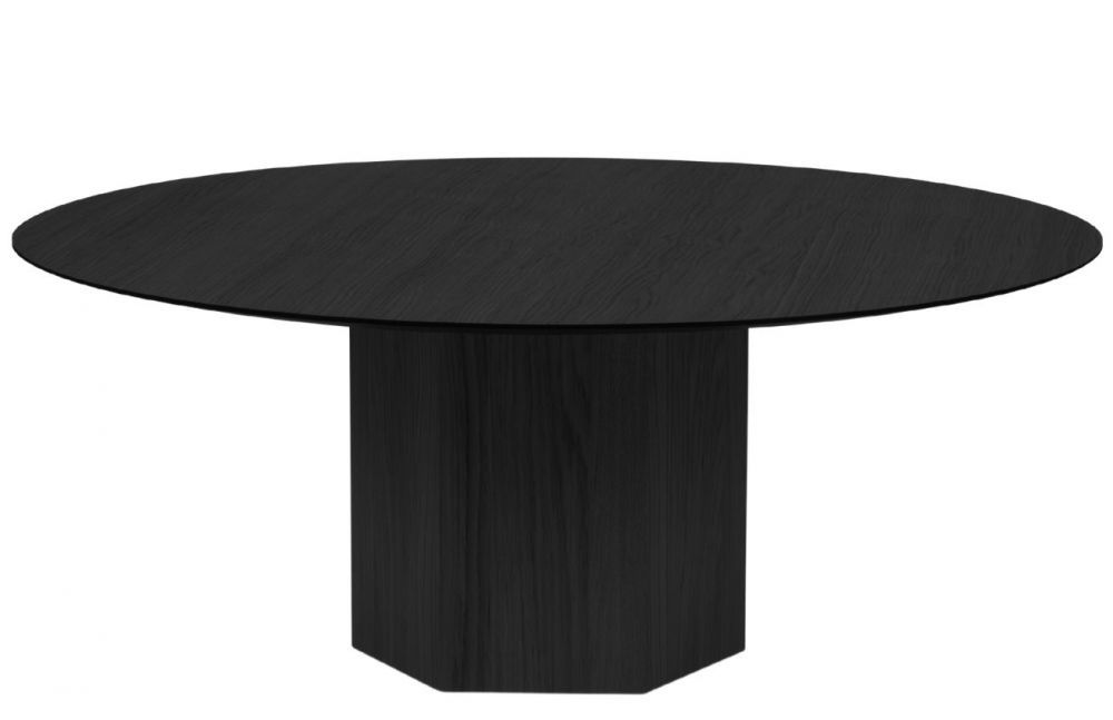 Černý dubový kulatý konferenční stolek Micadoni Sahara 100 cm - Designovynabytek.cz