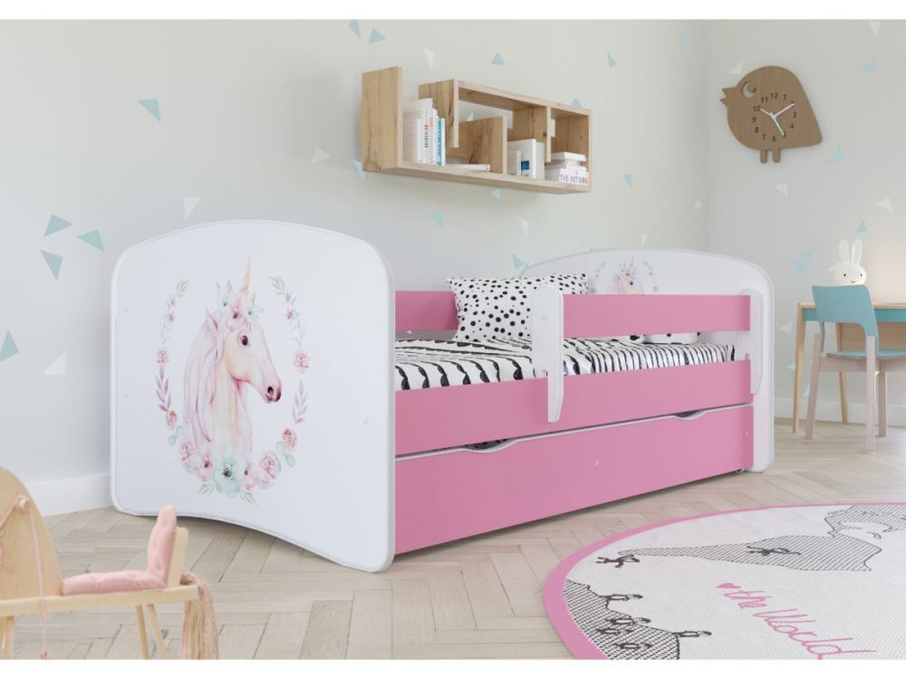 Kocot kids Dětská postel Babydreams kůň růžová, varianta 70x140, bez šuplíků, bez matrace - Houseland.cz