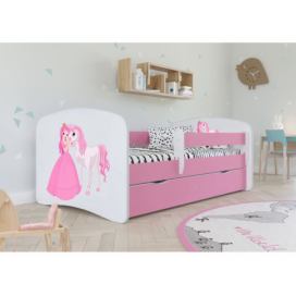 Kocot kids Dětská postel Babydreams princezna a poník růžová, varianta 70x140, bez šuplíků, bez matrace