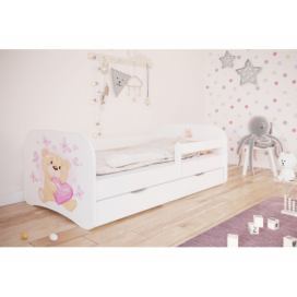 Kocot kids Dětská postel Babydreams medvídek s motýlky bílá, varianta 70x140, bez šuplíků, bez matrace
