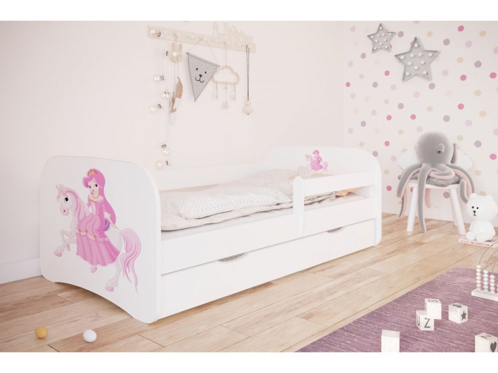 Kocot kids Dětská postel Babydreams princezna na koni bílá, varianta 70x140, bez šuplíků, bez matrace - Houseland.cz