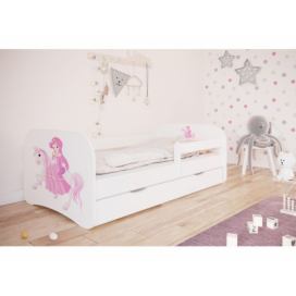 Kocot kids Dětská postel Babydreams princezna na koni bílá, varianta 70x140, bez šuplíků, bez matrace