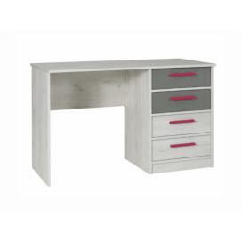 Maridex Psací stůl REST R06 Maridex 120/75/60 barevné provedení: craft bílý/šedá/růžové úchyty